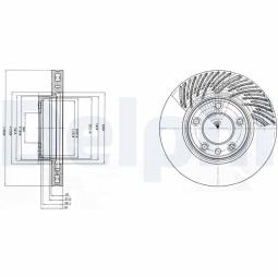 TARCZA HAM./PRZ/ PORSCHE,VW CAYENNE,TOUAREG 10/2002- 12/2010 @330X32.0 /ILOŚĆ ŚRUB: 5/ DELPHI BG9949