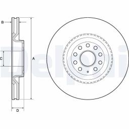 TARCZA HAM./PRZ/ AUDI,SEAT,SKODA,VW A3,S3,LEON,SUPERB,CC,EOS,GOLF,PASSAT,PASSAT CC 03/2003- 02/2013 DELPHI BG9952