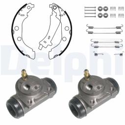 ZESTAW SZCZĘK HAM.Z CYLIN.PEUGEOT 406 1,9TD 92- /228X40/ DELPHI KP905