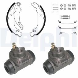 ZESTAW SZCZĘK HAM.Z CYLIN.RENAULT CLIO 98- /180X42//+ CYLINDERKI/ DELPHI KP950
