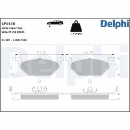 KLOCKI HAM./PRZ/ SKODA OCTAVIA 1,8-1,9TD-96 DELPHI LP1436