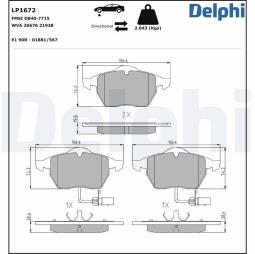 KLOCKI HAM./PRZ/ AUDI A6 97- /CZUJNIK D X 2/ DELPHI LP1672         7.429.3