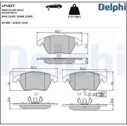 KLOCKI HAM./PRZ/ VW CADDY AUDI A3       GOLF V 03- /CZUJNIK/ DELPHI LP1837         7.817.0