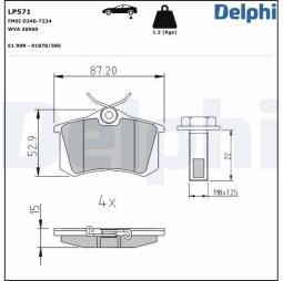KLOCKI HAM./TYŁ/ VW GOLF,PASSAT DELPHI LP571          7.348.0