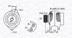 ALTERNATOR MAGNETI MARELLI 063321729010   MAN1107