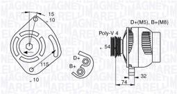 ALTERNATOR MAGNETI MARELLI 063377011010   MAN7011