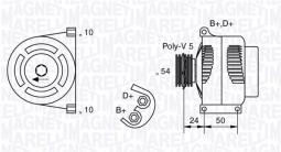 ALTERNATOR FIAT 1,2-1,4 07- 12V/120A MAGNETI MARELLI 063377027010
