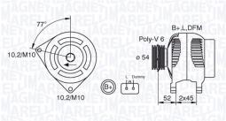 ALTERNATOR PEUGEOT 206 1.1/1.6, PARTNER MAGNETI MARELLI 063321734010