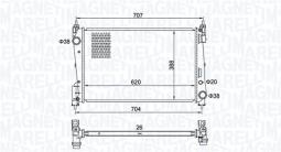CHŁODNICA FIAT GRANDE PUNTO 1,3JTD 05-  /SZYBKOZŁĄCZKI/ /CORSA D/ MAGNETI MARELLI 350213385000   BM385