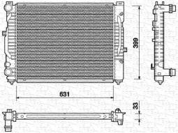 CHŁODNICA VW PASSAT 1,6-1,9 96- /A4/    /Z OTW. NA CZUJNIK BEZ ZAŚLEPKI/ MAGNETI MARELLI 350213712000   BM712