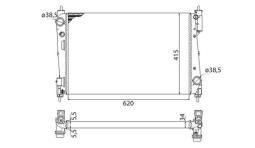 CHŁODNICA FIAT GRANDE PUNTO 1,3JTD 05-  /SZYBKOZŁĄCZKI/ /CORSA D/ MAGNETI MARELLI 350213385003   BMQ385
