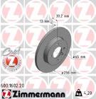 TARCZA HAM./PRZ/ VW PASSAT 88- 1,6-1,9D ZIMMERMANN ZM600.1602.20